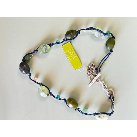 Sigrid Olsen Green Prehnite Jasper Gemstone Chunky Necklace Designer Signed NWT - Picture 4 of 10